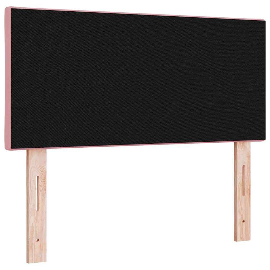 LED Headboard with LED Strip Lights Geometric Pink 90 cm Velvet